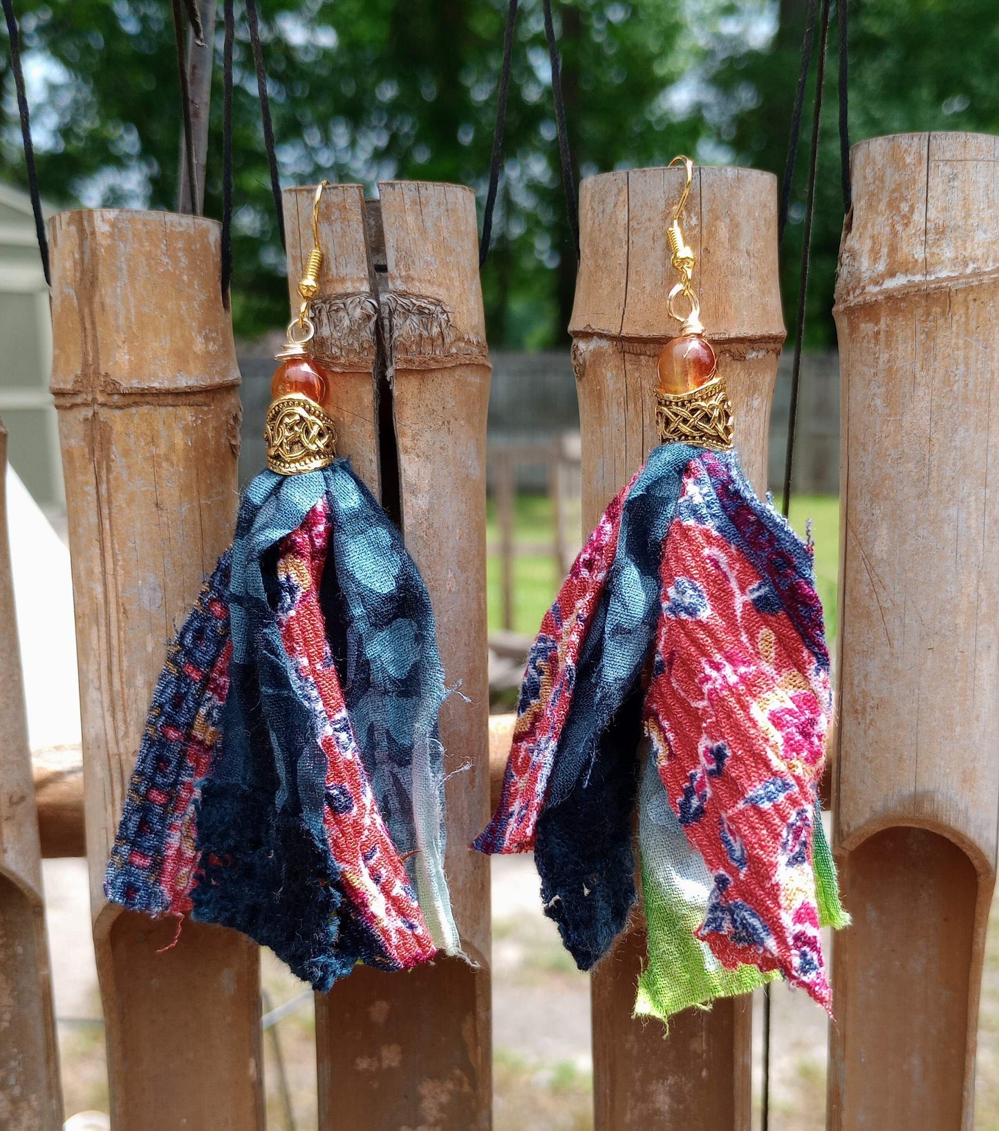 Boho Style Earrings - Floral Print