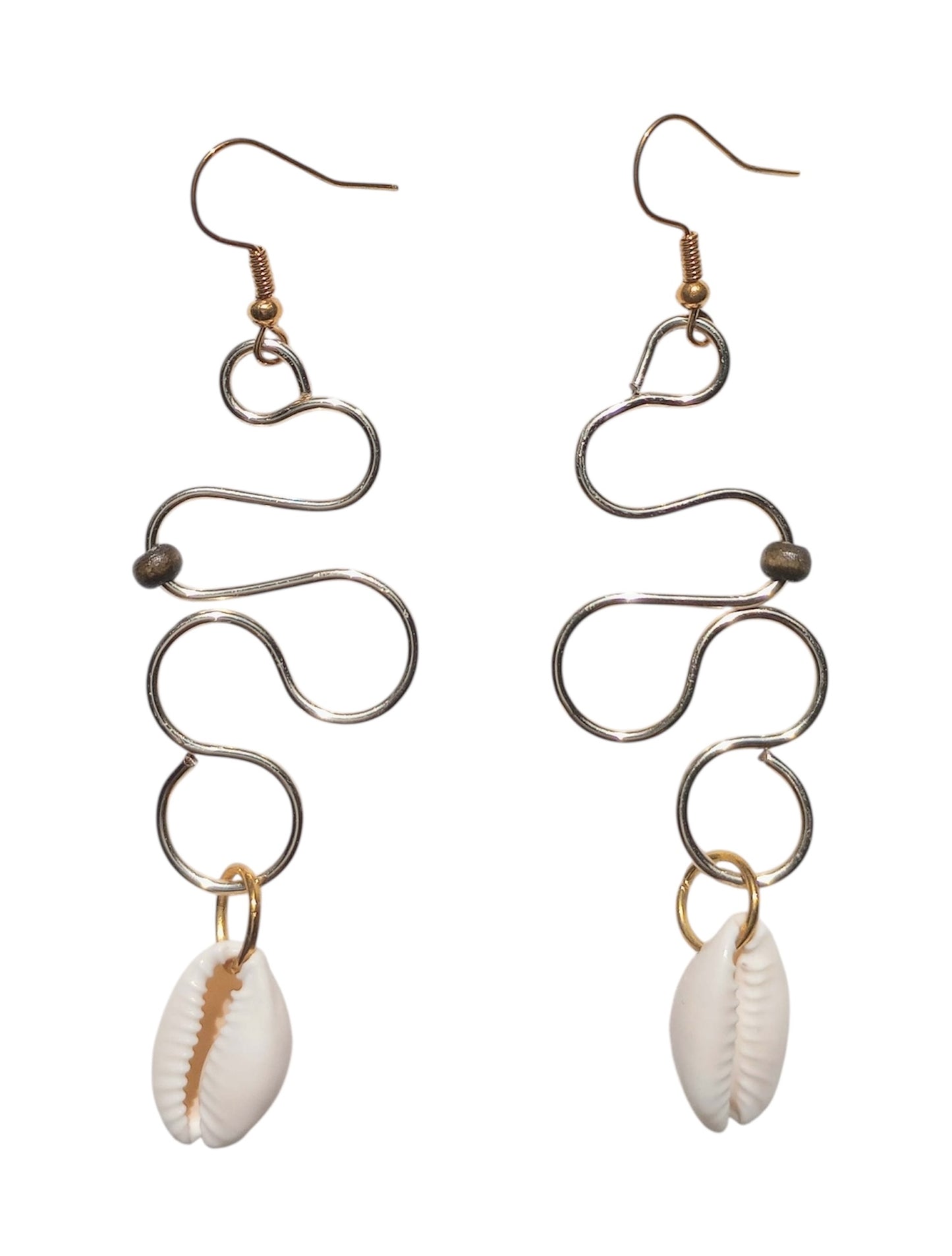 Ocean Waves - Dangle - Gold Cowrie Shell