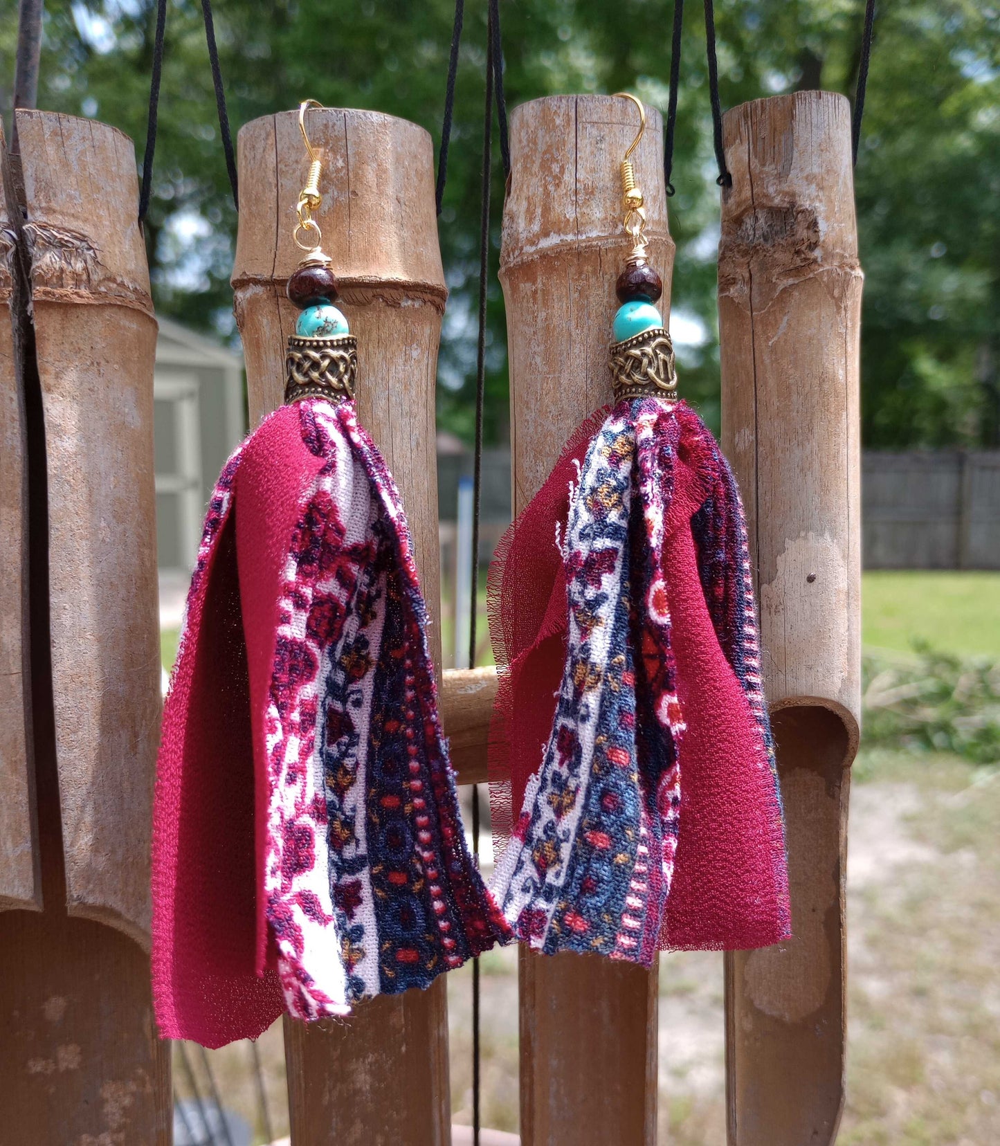Boho Style Earrings - Floral Print