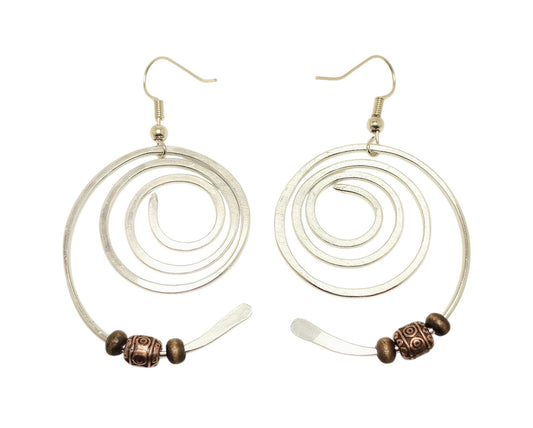 Ocean Waves - Spiral Hoop Earrings