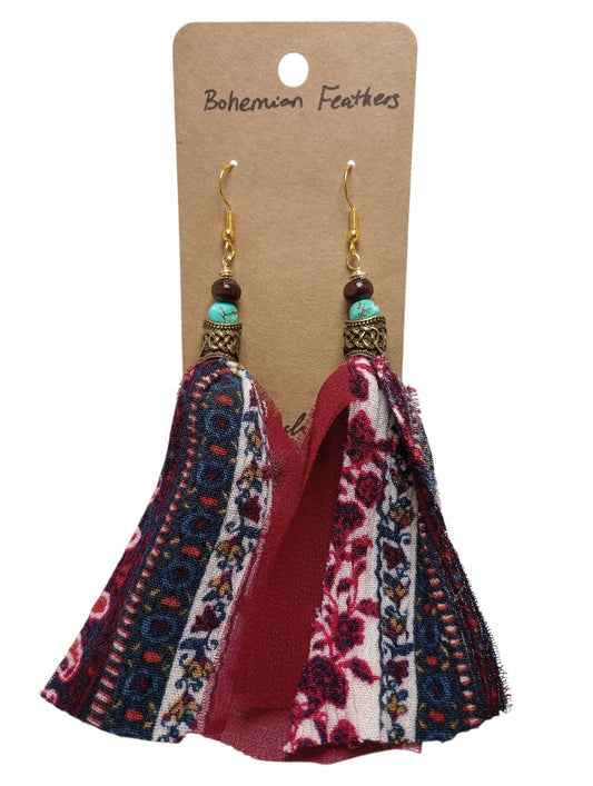 Boho Style Earrings - Floral Print
